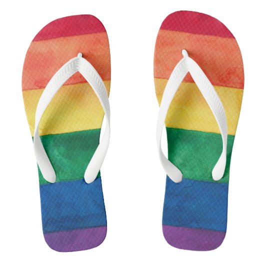 Tongs Drapeau arc-en-ciel gay pride (Semelle)