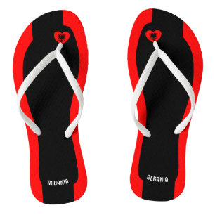 Tongs Drapeau d'Albanie aux couleurs patriotiques raviss