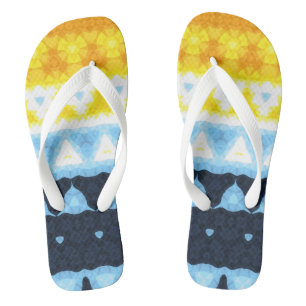 Tongs Drapeau de fierté Boho Groovy Géométrique Abstrait