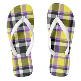Tongs Drapeau de fierté éclectique boho non binaire à ca