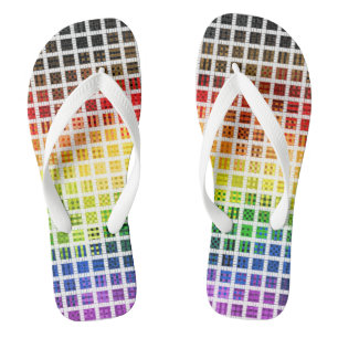 Tongs Drapeau de fierté gay arc-en-ciel coloré à carreau