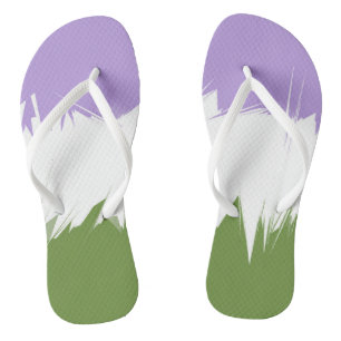 Tongs Drapeau de fierté Genderqueer abstrait ZigZag épic