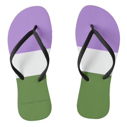 Tongs Drapeau de fierté genderqueer de SlipperyJoe lavan (Semelle)