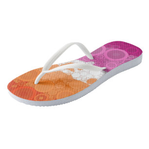 Tongs Drapeau de fierté lesbienne abstrait groovy bohème