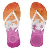 Tongs Drapeau de fierté lesbienne abstrait groovy bohème (Semelle)