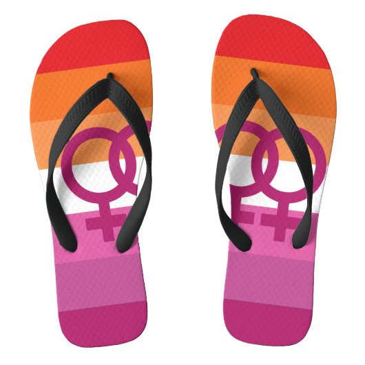 Tongs Drapeau de fierté lesbienne WLW (Semelle)