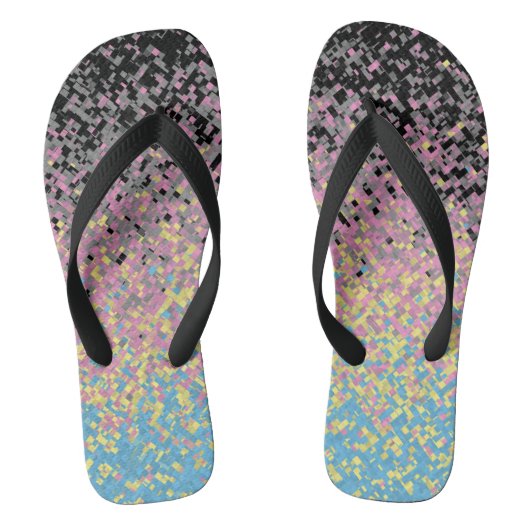 Tongs Drapeau de fierté polygender pixelisé funky tripan (Semelle)