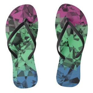 Tongs Drapeau de fierté polysexuel groovy éclectique rét