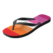 Tongs Drapeau de la fierté lesbienne (Incliné)