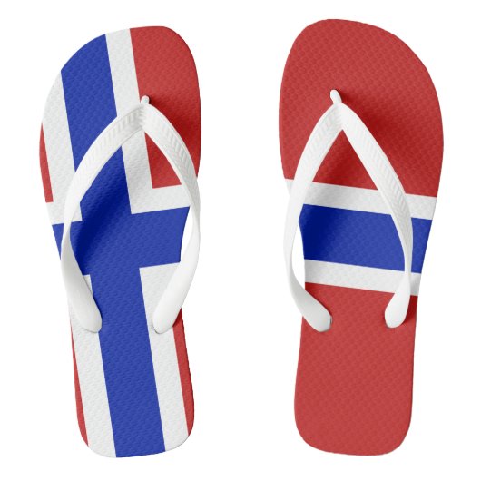 Tongs Drapeau de Norvège Scandinave (Semelle)