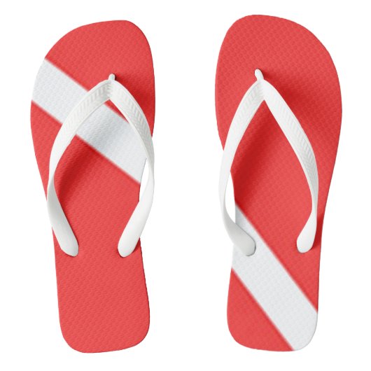 TONGS DRAPEAU DE PLONGÉE DE LA SCUBA ROUGE (Semelle)