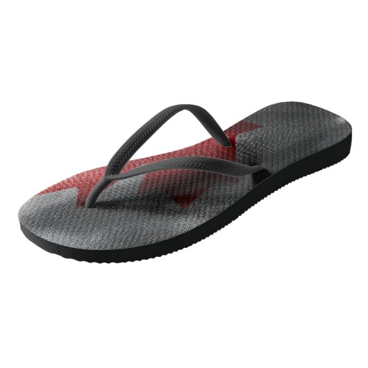 Tongs Drapeau de soie du Canada (Incliné)