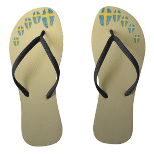Tongs Drapeau d'empreintes digitales suédois