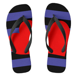 Tongs Drapeau et cœur de fierté en cuir