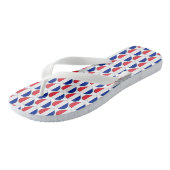 Tongs Drapeau français Couleurs Coeurs Motif Patriotique (Incliné)