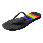 Tongs Drapeau LGBT en noir (Incliné)