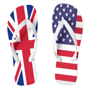 Tongs Drapeaux unifiés Royaume-Uni et États-Unis