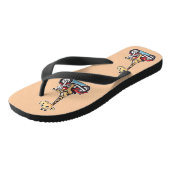 Tongs Drôle Cartoon Giraffe À Moto, (Incliné)