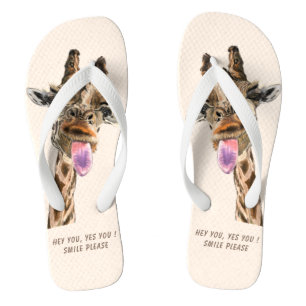Tongs Drôle Tongue Giraffe Sortie et laver