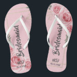 Tongs Dusty Rose Gold Crystal Floral Bridesmaid Favorise<br><div class="desc">Vous aimerez cet arrière - plan de texture en papier Kraft rose avec des flores d'aquarelle rose poussiéreuses doré cadre géométrique avec des cristaux. Idéal pour votre fête mariage !</div>