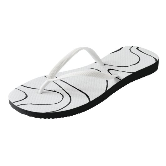 Tongs Ebb et flux 2 - Noir et blanc (Incliné)