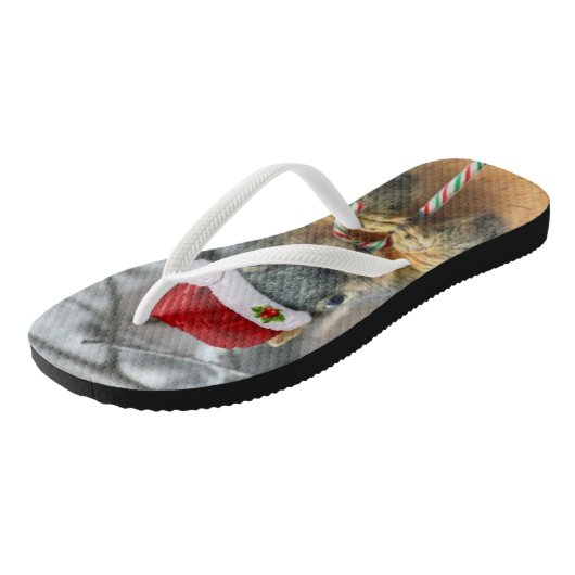 Tongs Écureuil de Noël (Incliné)