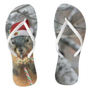 Tongs Écureuil de Noël