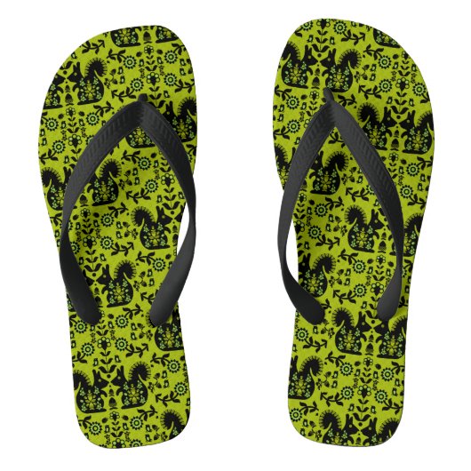 Tongs Écureuil Nordic Scandinave Folk Art (Semelle)