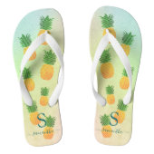 Tongs Élégant ananas tropical monogramme été (Semelle)