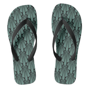Tongs Élégant art sombre déco éléments géométriques abst