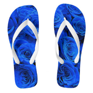 Tongs Elégant bleu rose bleu fleurs bleu bleu bleu flora
