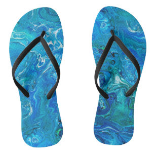 Tongs Élégant Dentelle folle Agate 2 - Blue Aqua