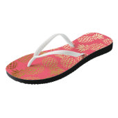 Tongs élégant faux or motif d'ananas tropical (Incliné)