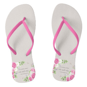 Tongs Élégant Floral M. & Mme Mariage Retourner les t