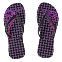 Élégant Goth Purple Swirl Design Flip Flips