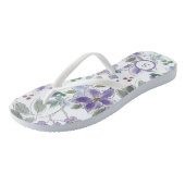 Tongs Élégant Monogramme Lilac Floral Motif Flip Flops (Incliné)