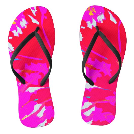 Tongs Élégant Motif Abstrait rose (Semelle)