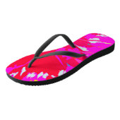 Tongs Élégant Motif Abstrait rose (Incliné)