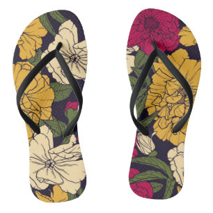 Tongs Élégant motif floral