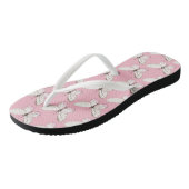 Tongs Élégant Papillons rose Motif Flip Flops (Incliné)