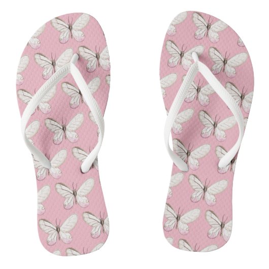 Tongs Élégant Papillons rose Motif Flip Flops (Semelle)