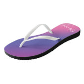 Tongs élégant rose violet bleu ombre dégradé coloré (Incliné)