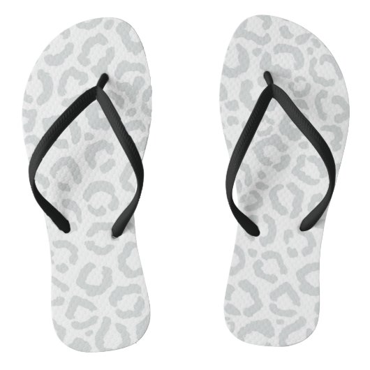 Tongs Elegant White Gray Leopard Cheetah Animal Print (Semelle)
