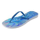 Tongs Elégante Dahlia Décorée Bleue (Incliné)