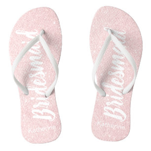 Tongs Elégante jolie chick rose or parties scintillant b