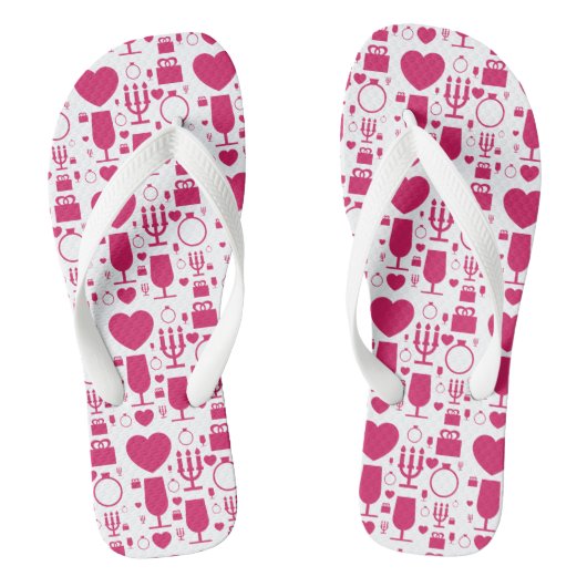 Tongs éléments de motifs de la Saint-Valentin (Semelle)