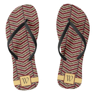 Tongs Empreinte de léopard Chevron Flip Flops