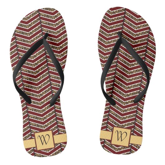 Tongs Empreinte de léopard Chevron Flip Flops (Semelle)