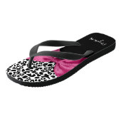 Tongs Empreinte de léopard de ruban rose foncé Vivacious (Incliné)