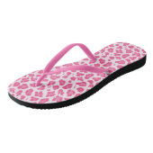 Tongs Empreinte de léopard rose chaud amusant (Incliné)